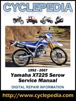 Yamaha XT225 Serow 1992-2007 Service Manual by Cyclepedia